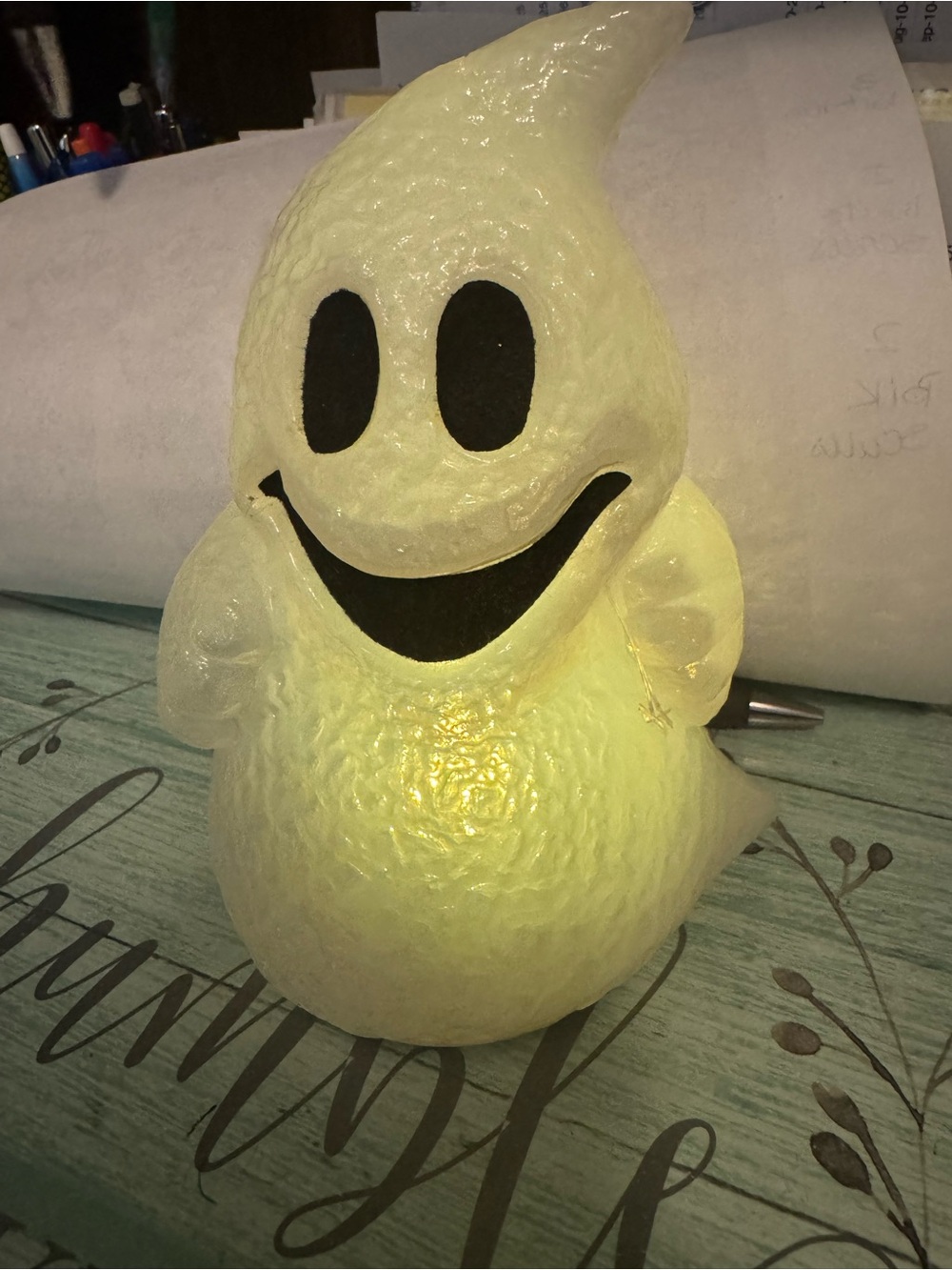 Glowing White LED Ghost Decoration for Parties